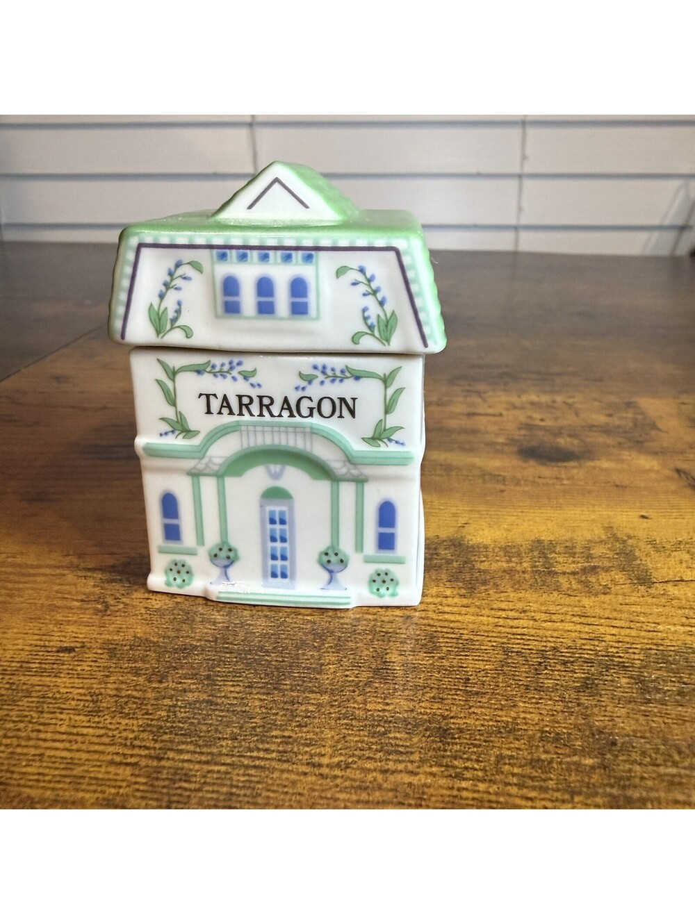 Lenox Spice Village Tarragon Jar 2nd Edition Porcelain House w/Lid